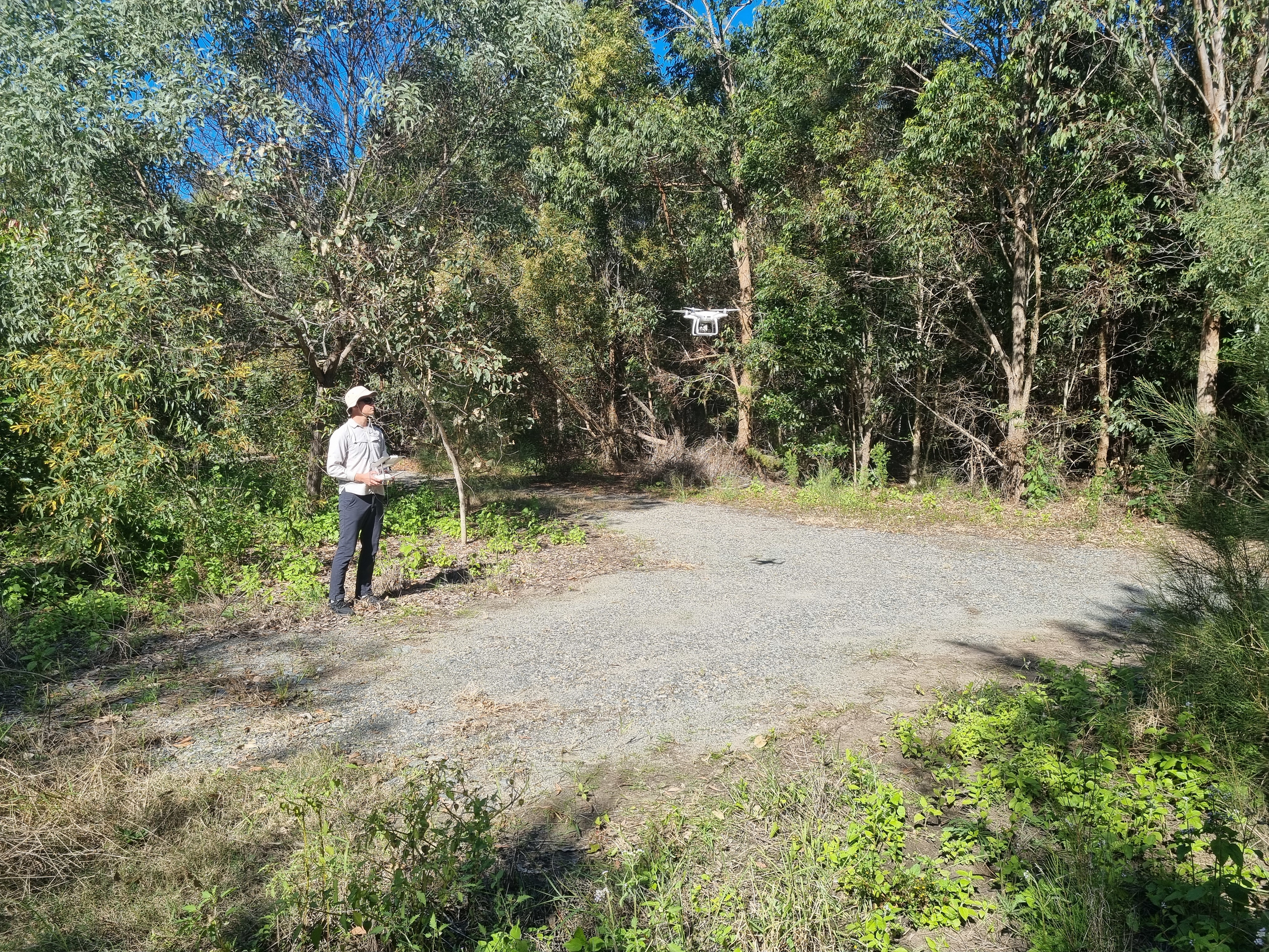 DJI Phantom 4 performing aerial surveying work